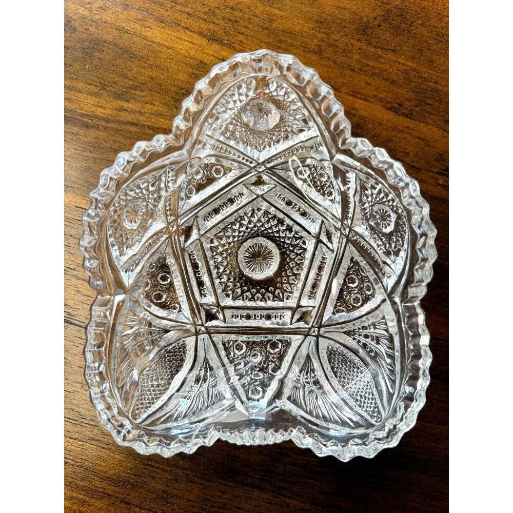 Vintage Imperial Glass Candy Nut Dish Bowl Sawtooth Edge Nucut Serving Piece